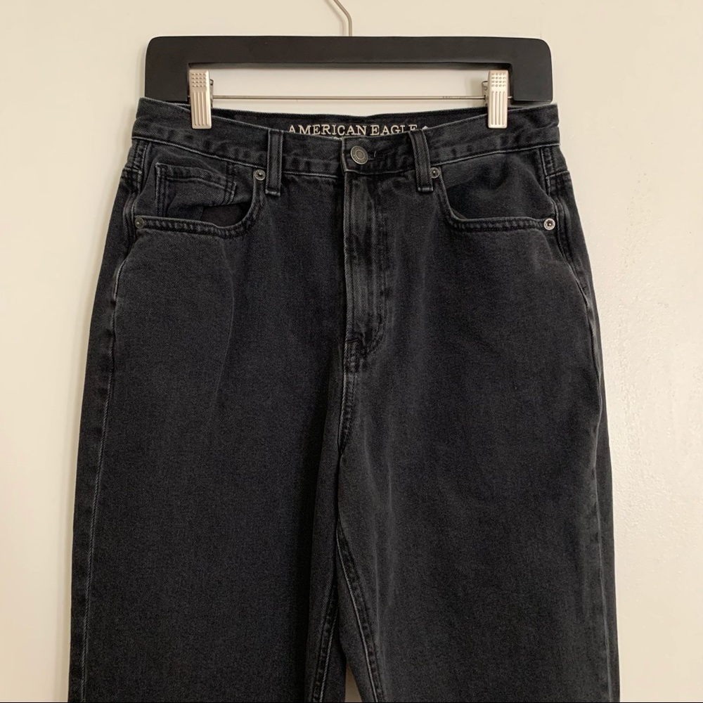 Dark Grey American Eagle High Rise Mom Jeans 8 - Picture 3 of 8